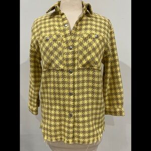 ZARA BIG GIRLS HOUNDSTOOTH SHIRT JACKET SIZE 11-12